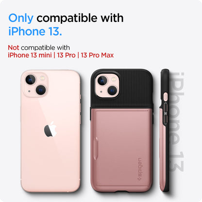 ACS03537 - iPhone 13 Case Slim Armor CS in rose gold showing only compatible with iPhone 13. not compatible with iPhone 13 mini, 13 pro, 13 pro max
