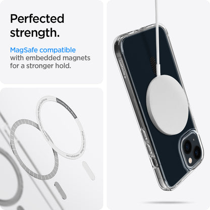 ACS04086 - iPhone 13 Case Ultra Hybrid Mag Safe Compatible in carbon fiber showing perfected strength. MagSafe compatible with embedded magnets for a stronger hold