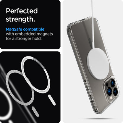 ACS03211 - iPhone 13 Pro Max Case Ultra Hybrid Mag Safe Compatible in graphite showing the perfected strength. MagSafe compatible with embedded magnets for a stronger hold