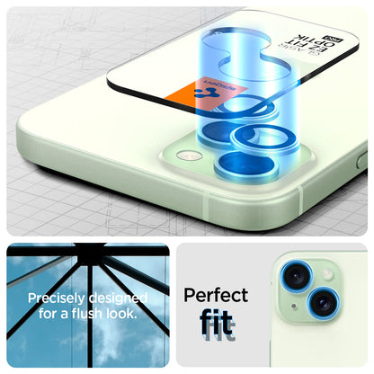 AGL07169 - iPhone 15 Plus Optik Pro EZ Fit Lens Protector in Green precisely designed for a flush look. perfect fit.
