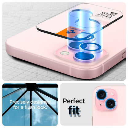 AGL07167 - iPhone 15 Plus Optik Pro EZ Fit Lens Protector in Pinky precisely designed for a flush look. perfect fit.