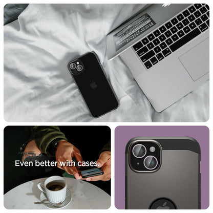 AGL05603 - iPhone 15 / 15 Plus Optik Pro Lens Protector in purple even better with cases. show detail.