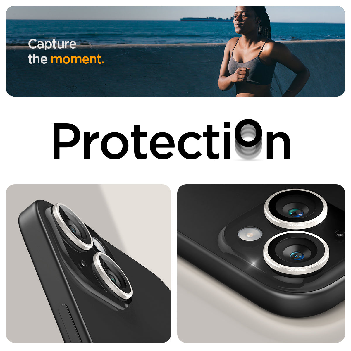 AGL05604 - iPhone 15 / 15 Plus Optik Pro Lens Protector in starlight capture the moment. protection.