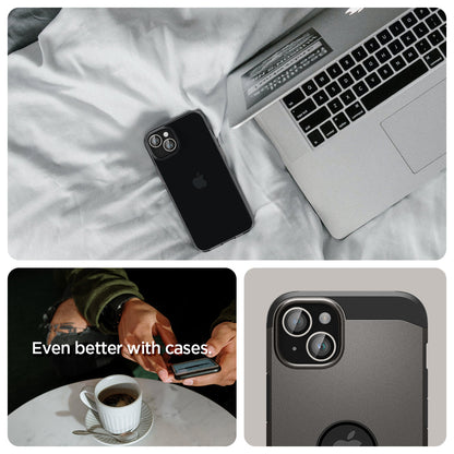 AGL05604 - iPhone 15 / 15 Plus Optik Pro Lens Protector in starlight even better with cases. show detail.