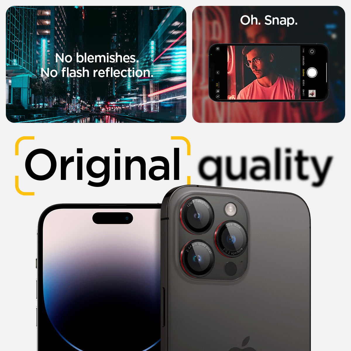 AGL05217 - iPhone 16 Pro / 16 Pro Max Optik Pro Lens Protector L-series no blemishes. no flash reflection. original quality.