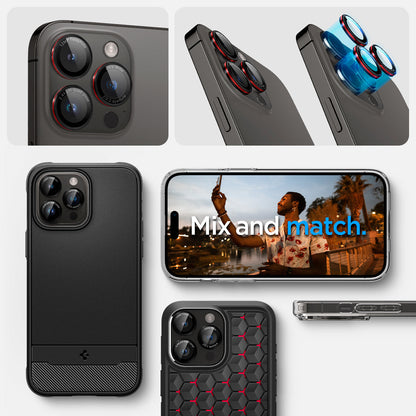 AGL05217 - iPhone 16 Pro / 16 Pro Max Optik Pro Lens Protector L-series show detail. mix and match.
