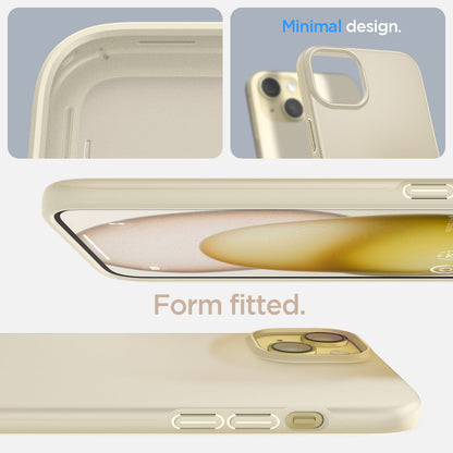 ACS06642 - iPhone 15 Plus Case Thin Fit in mute beige minimal design. form fitted.