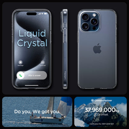 ACS06699 - iPhone 15 Pro Case Liquid Crystal in crystal clear showing the different angles