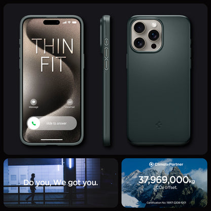 ACS06690 - iPhone 15 Pro Case Thin Fit in abyss green thin fit. do you. we got you.
