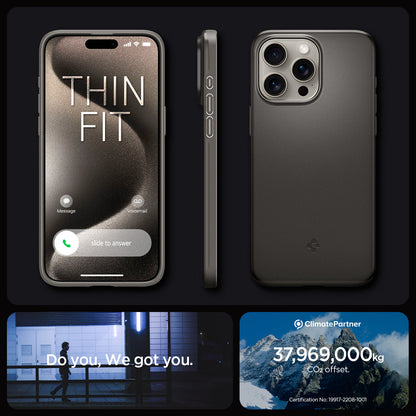ACS06687 - iPhone 15 Pro Case Thin Fit in gunmetal thin fit. do you. we got you.