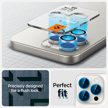 AGL07165 - iPhone 16 Pro / 16 Pro Max Optik Pro Lens Protector in white precisely designed for a flush look. perfect fit.titanium