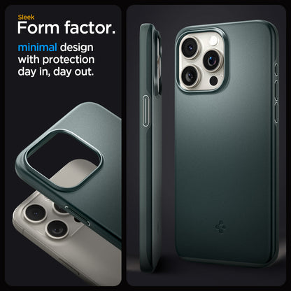 ACS06548 - iPhone 15 Pro Max Case Thin Fit in abyss green sleek form factor. Minimal design with protection day in, day out.