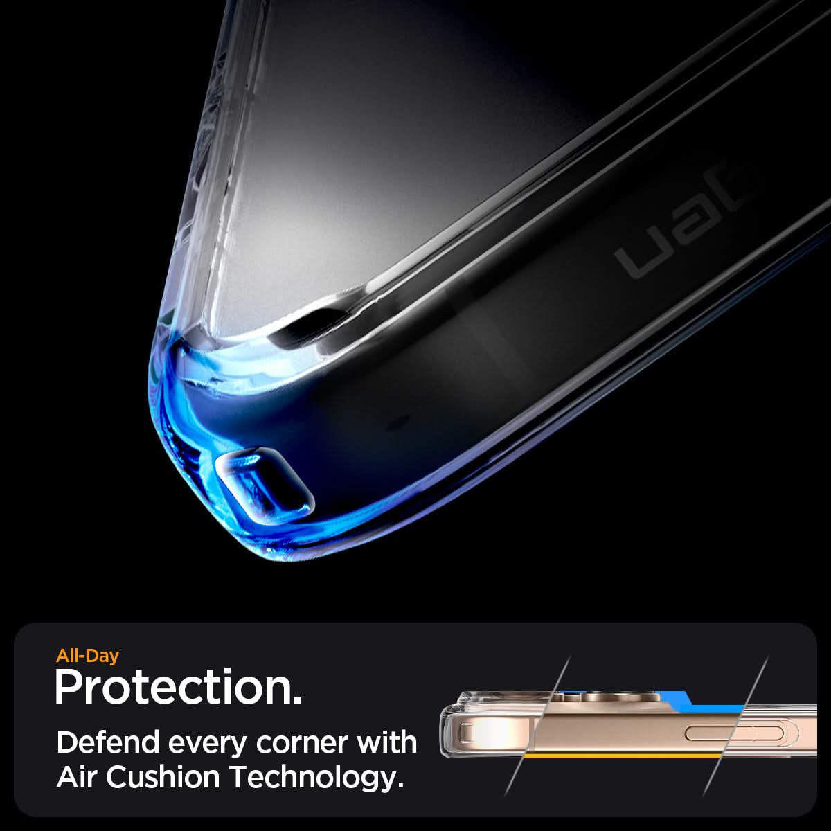 ACS08001 - iPhone 16 Pro Max Case Ultra Hybrid (MagFit) in Gold all day protection. Defend every corner with air cushion technology.