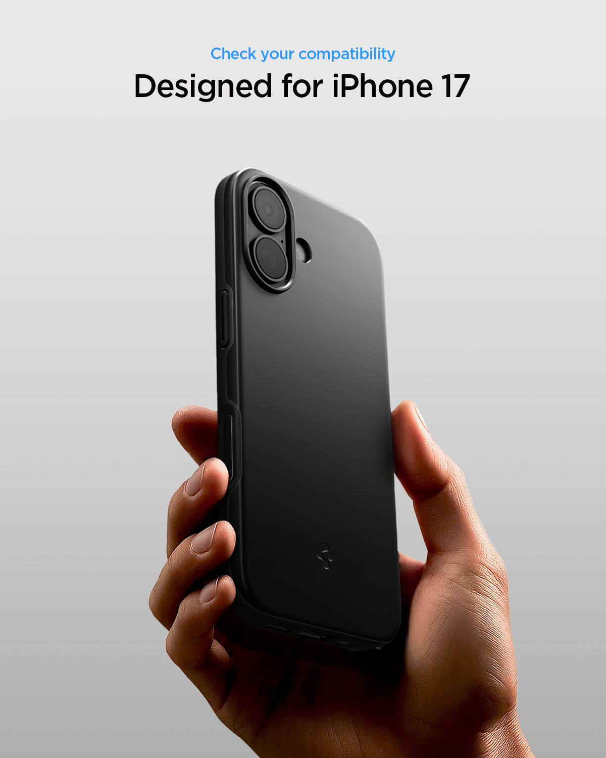ACS09969 - iPhone 17 Thin Fit (MagFit) in Black showing check your compatibility.