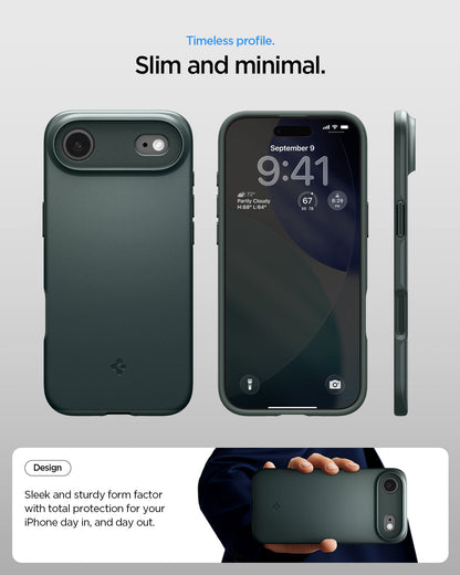 ACS09917 - iPhone 17 Air Thin Fit (MagFit) in Abyss Green check timeless profile. slim and minimal. Design. Sleek and sturdy form factor with total protection for your iPhone day in and day out.