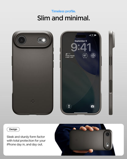 ACS09918 - iPhone 17 Air Thin Fit (MagFit) in Gunmetal check timeless profile. slim and minimal. Design. Sleek and sturdy form factor with total protection for your iPhone day in and day out.