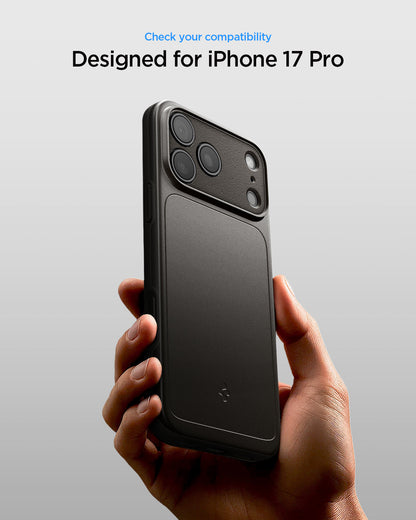 ACS09936 - iPhone 17 Pro Thin Fit (MagFit) in Gunmetal showing check your compatibility.