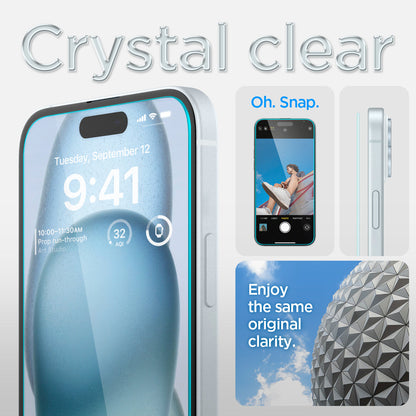AGL06903 - iPhone 15 Screen Protector EZ FIT GLAS.tR (Sensor Protection) crystal clear. oh snap. enjoy the same original clarity.
