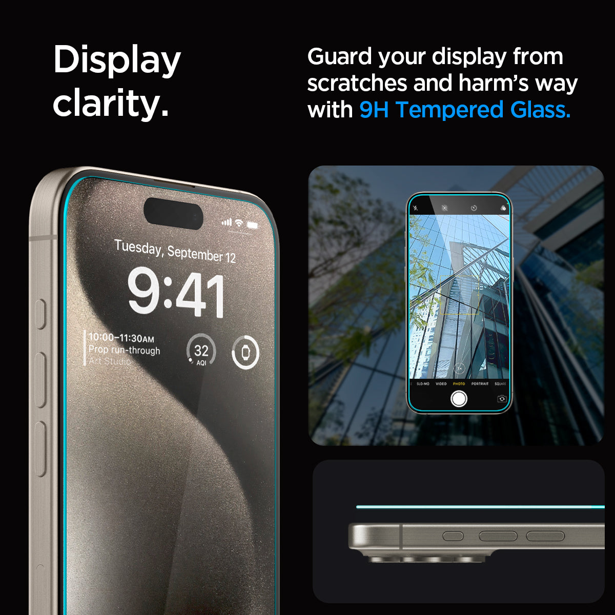 AGL06892 - iPhone 15 Pro Screen Protector EZ FIT GLAS.tR (Sensor Protection) display clarity. Guard your display from scratches and harm's way with 9h tempered glass.
