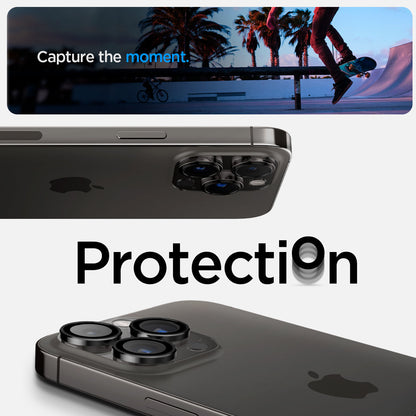 AGL05205 - iPhone 16 Pro / 16 Pro Max Optik Pro Lens Protector in black capture the moment. protection.