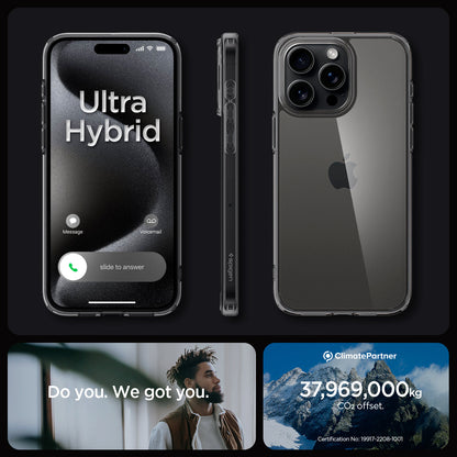 ACS06575 - iPhone 15 Pro Max Case Ultra Hybrid in space crystal showing the different angles