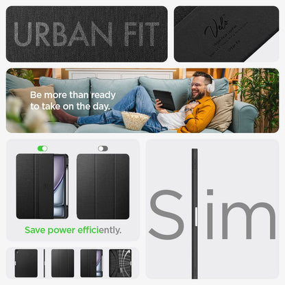 ACS07671 - iPad Air 12.9-inch Case Urban Fit in Black showing urban fit and slim