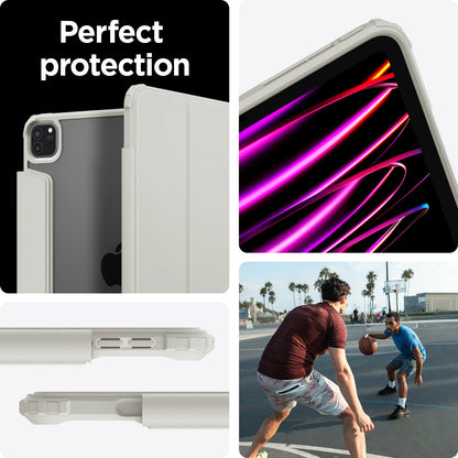 ACS06076 - iPad Pro 12.9" Case Air Skin Pro in gray showing the perfect protection. Showing different angles
