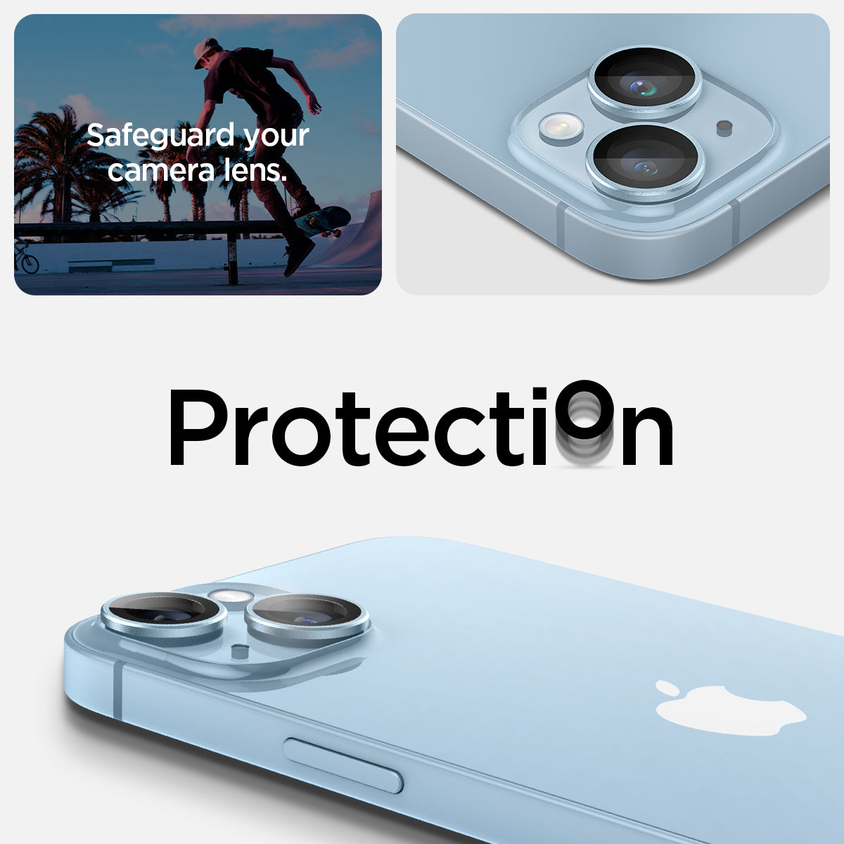 AGL05602 - iPhone 14 / 14 Plus Optik Pro Lens Protector in blue capture the moment. Protection.