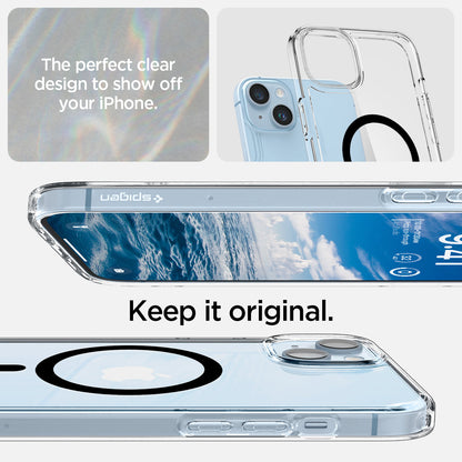 ACS04903 - iPhone 14 Plus Case Ultra Hybrid (MagFit) in black showing the perfect clear design to show off your iPhone. Keep it original.