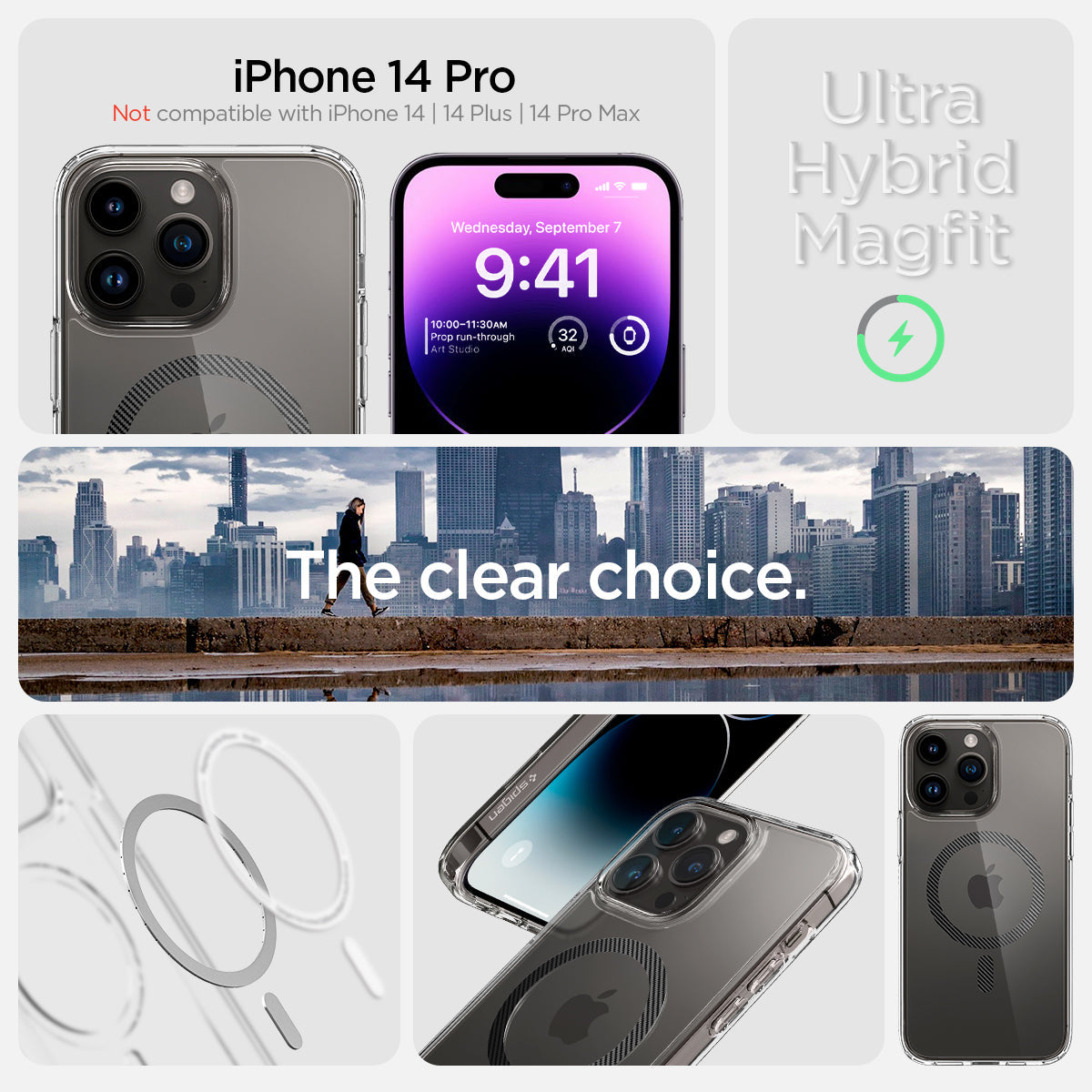 ACS04971 - iPhone 14 Pro Case Ultra Hybrid (MagFit) in carbon fiber Not compatible with iPhone 14, 14plus, 14 pro max. ultra hybrid magfit. the clear choice