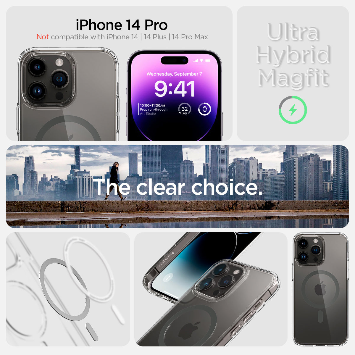 ACS04970 - iPhone 14 Pro Case Ultra Hybrid (MagFit) in graphite Not compatible with iPhone 14, 14plus, 14 pro max. ultra hybrid magfit. the clear choice