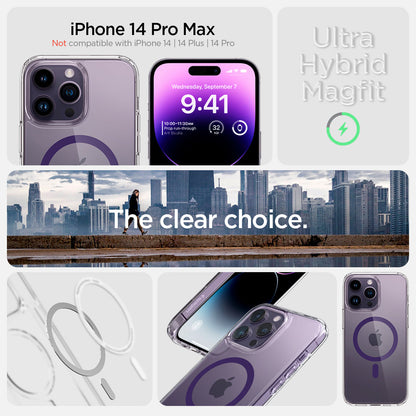 ACS05581 - iPhone 14 Pro Max Case Ultra Hybrid (MagFit) in deep purple Not compatible with iPhone 14, 14plus, 14 pro. ultra hybrid magfit. the clear choice