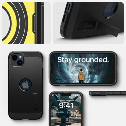 ACS05062 - iPhone 14 Case Tough Armor (MagFit) in black showing stay grounded.