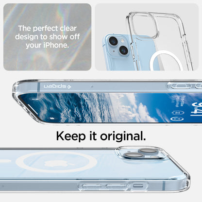 ACS05048 - iPhone 14 Case Ultra Hybrid (MagFit) in white showing the perfect clear design to show off your iPhone. Keep it original.