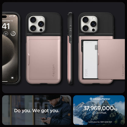 ACS06590 - iPhone 15 Pro Max Case Slim Armor CS in rose gold do you. we got you. showing detail.