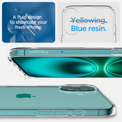ACS08190 - iPhone 16 Case Liquid Crystal in Crystal Clear a fluid design to showcase your fresh design.