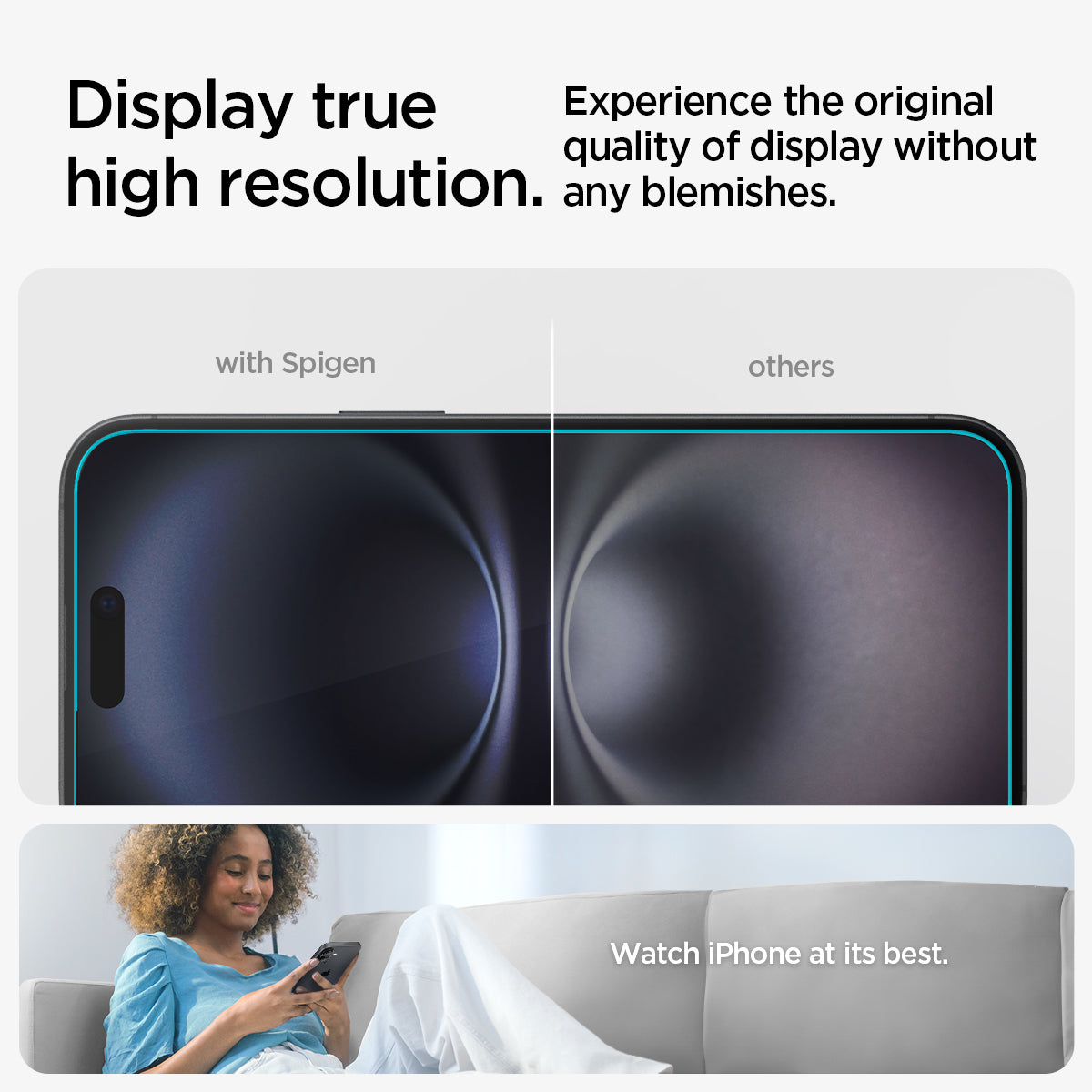 AGL06883 - iPhone 16 Plus GLAS.tR EZ Fit Sensor Protected showing the original quality of display without any blemishes. Display true high resolution