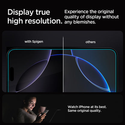 AGL07928 - iPhone 16 Pro GLAS.tR EZ Fit Sensor Protected showing the original quality of display without any blemishes. Display true high resolution