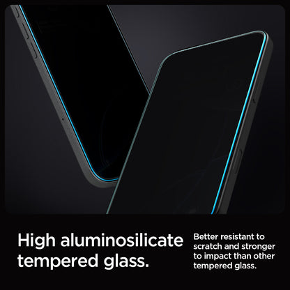 AGL07908 - iPhone 16 Pro Max GLAS.tR EZ Fit Privacy showing the high aluminosilicate tempered glass. Better resistant to scratch and stronger to impact than other tempered glass