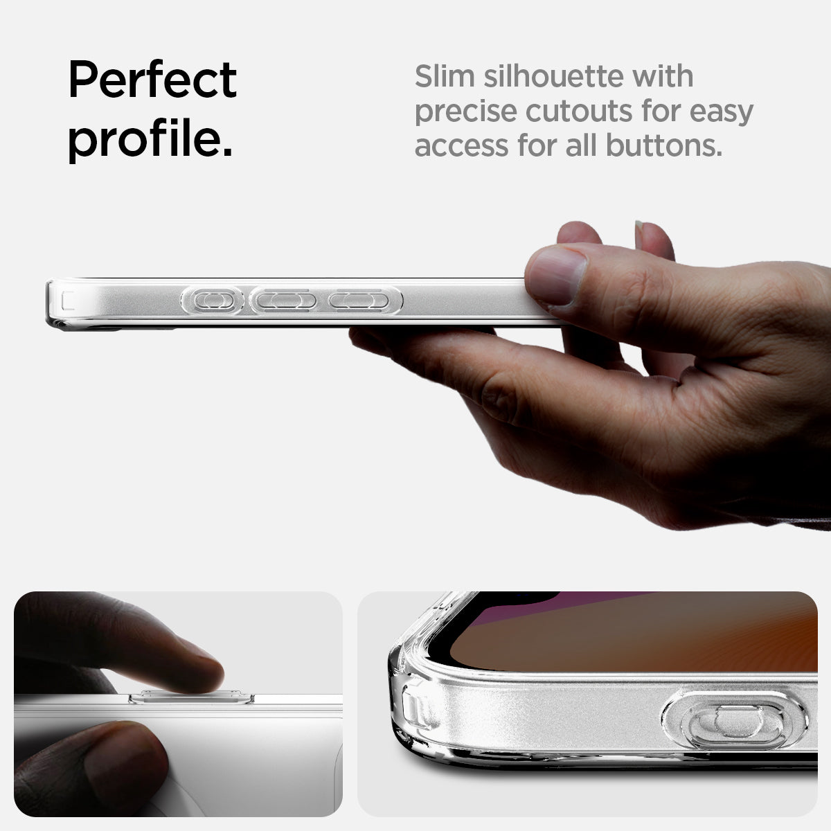 ACS09145 - iPhone 17e Case Ultra Hybrid (MagFit) in Frost White showing the perfect profile. Slim silhouette with precise cutouts for easy access for all buttons
