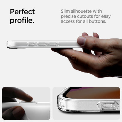 ACS09145 - iPhone 17e Case Ultra Hybrid (MagFit) in Frost White showing the perfect profile. Slim silhouette with precise cutouts for easy access for all buttons