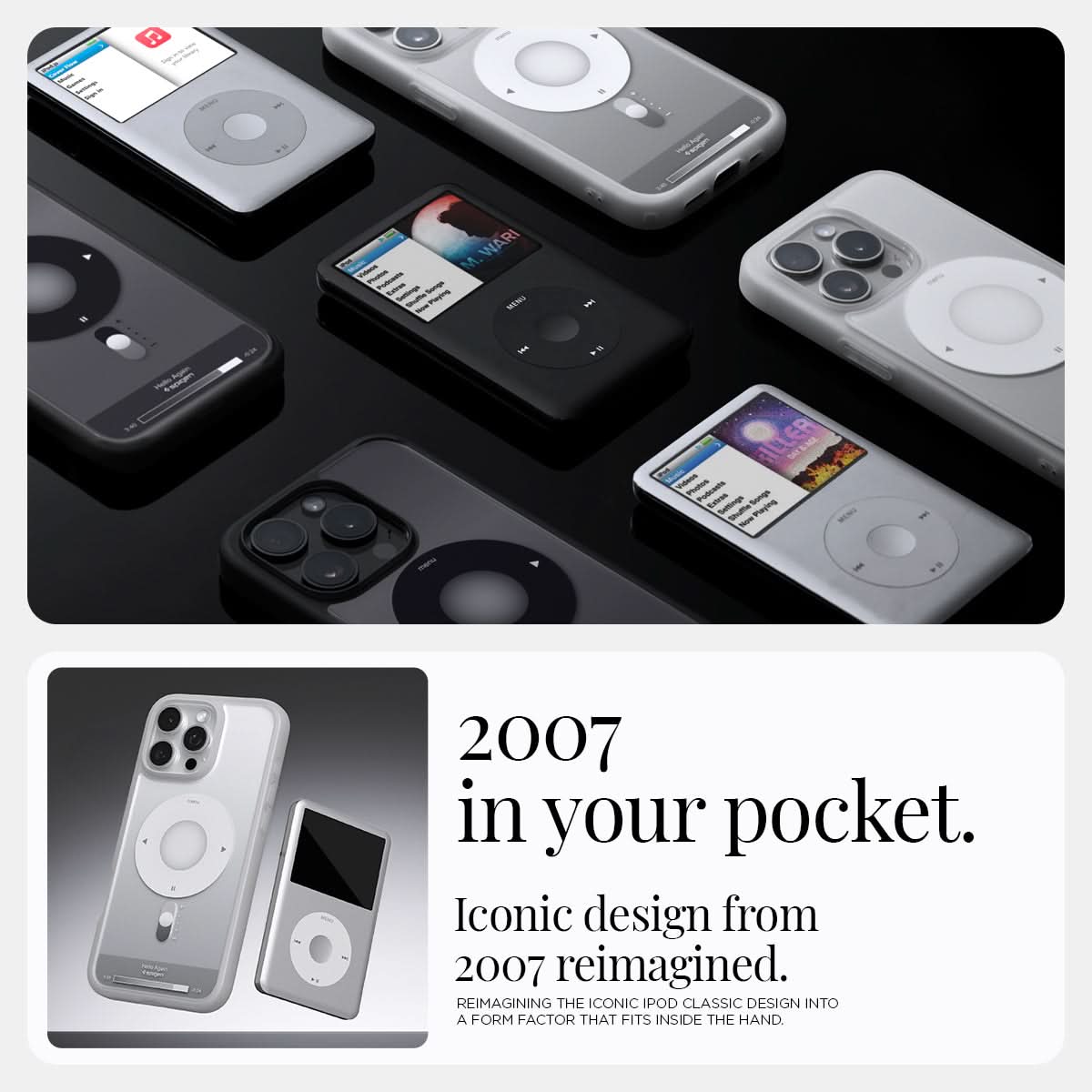 ACS08139 - iPhone 16 Pro Case Ultra Hybrid Classic (MagFit) in Classic Silver 2007 in your pocket. Iconic design from 2007 reimagined.
