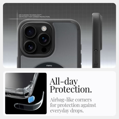 ACS08383 - iPhone 16 Pro Max Case Ultra Hybrid Classic (MagFit) in Classic Black all day protection. Airbag like corners for protection against everyday drops.