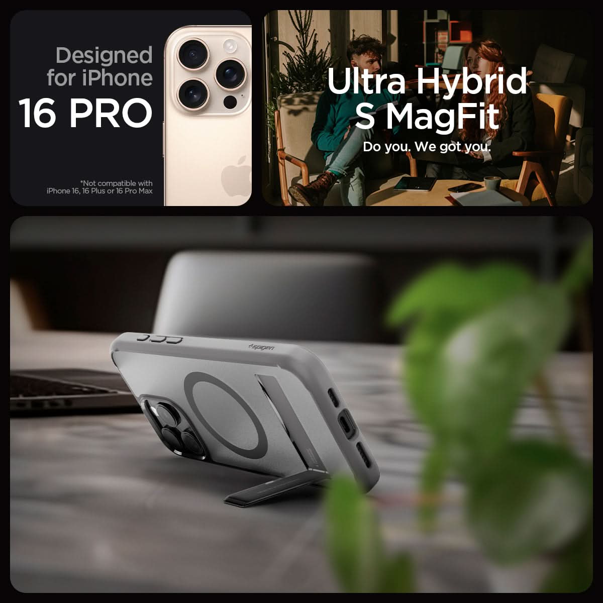 ACS08380 - iPhone 16 Pro Case Ultra Hybrid S (MagFit) in Frost Gray designed for iPhone 16 pro max. ultra hybrid s magfit. do you. we got you.