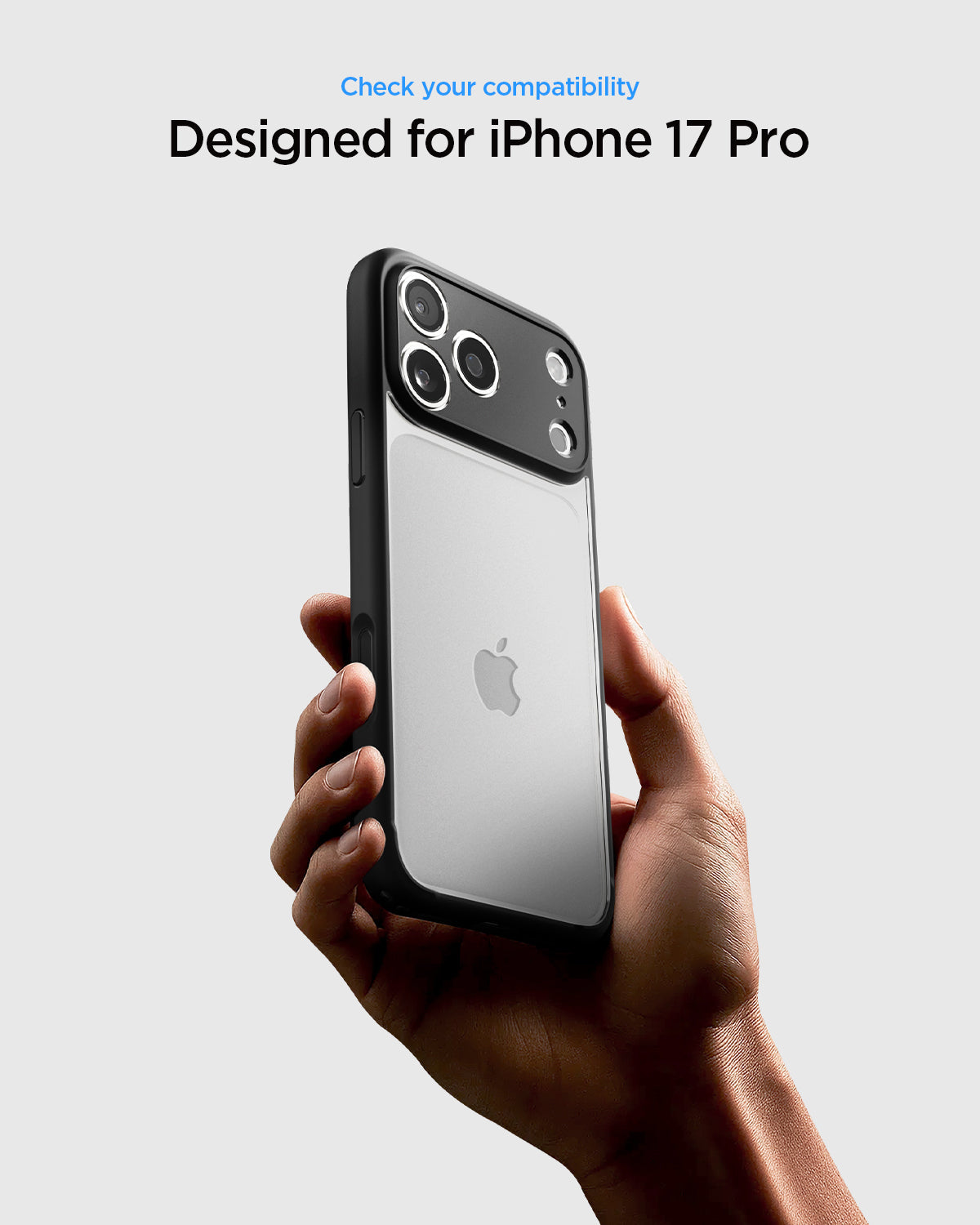 ACS10065 - iPhone 17 Pro Ultra Hybrid in Matte Black showing check your compatibility.