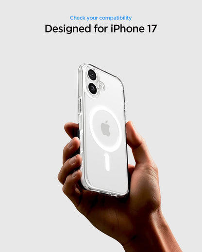 ACS10082 - iPhone 17 Ultra Hybrid (MagFit) in Clear White showing check your compatibility