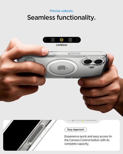 ACS09981 - iPhone 17 Case Ultra Hybrid S (MagFit) showing the precise cutouts. Seamless functionality. Easy approach and experience quick and easy access to the camera control button with its complete capacity