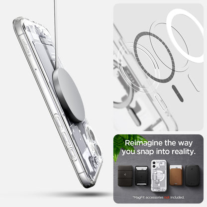 ACS08209 - iPhone 16 Case Ultra Hybrid Zero One (MagFit) in Zero One White magfit. reimagine the way you snap into reality. Magfit accessories not included.