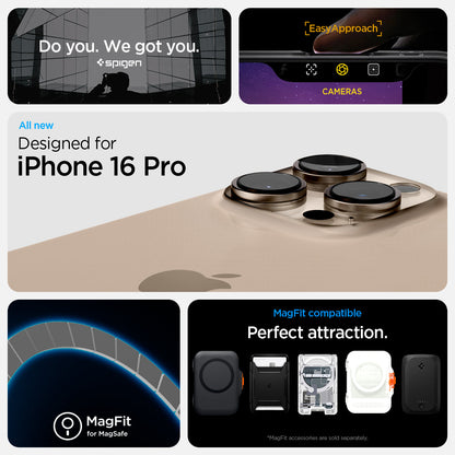 ACS08137 - iPhone 16 Pro Case Ultra Hybrid Zero One (MagFit) in Zero One Natural Titanium