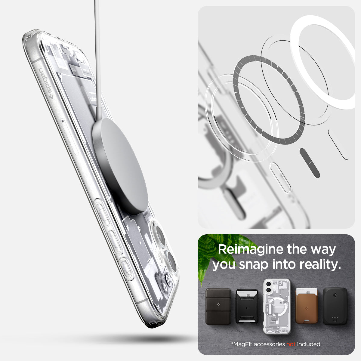 ACS08079 - iPhone 16 Plus Case Ultra Hybrid Zero One (MagFit) in Zero One White magfit. reimagine the way you snap into reality. Magfit accessories not included.